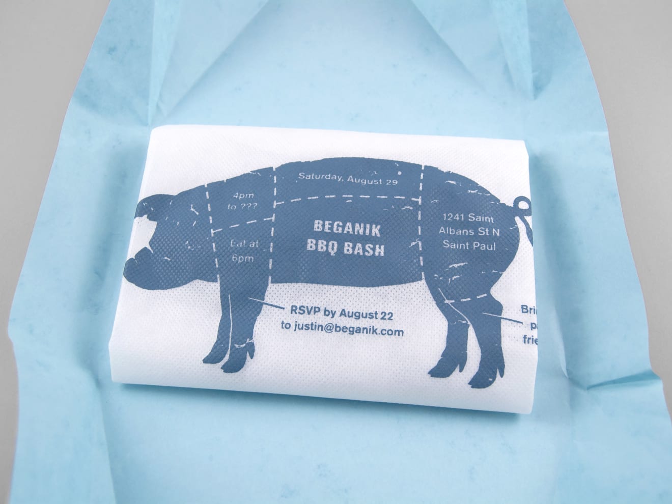 Beganik BBQ Bash Invitation, Unwrapped