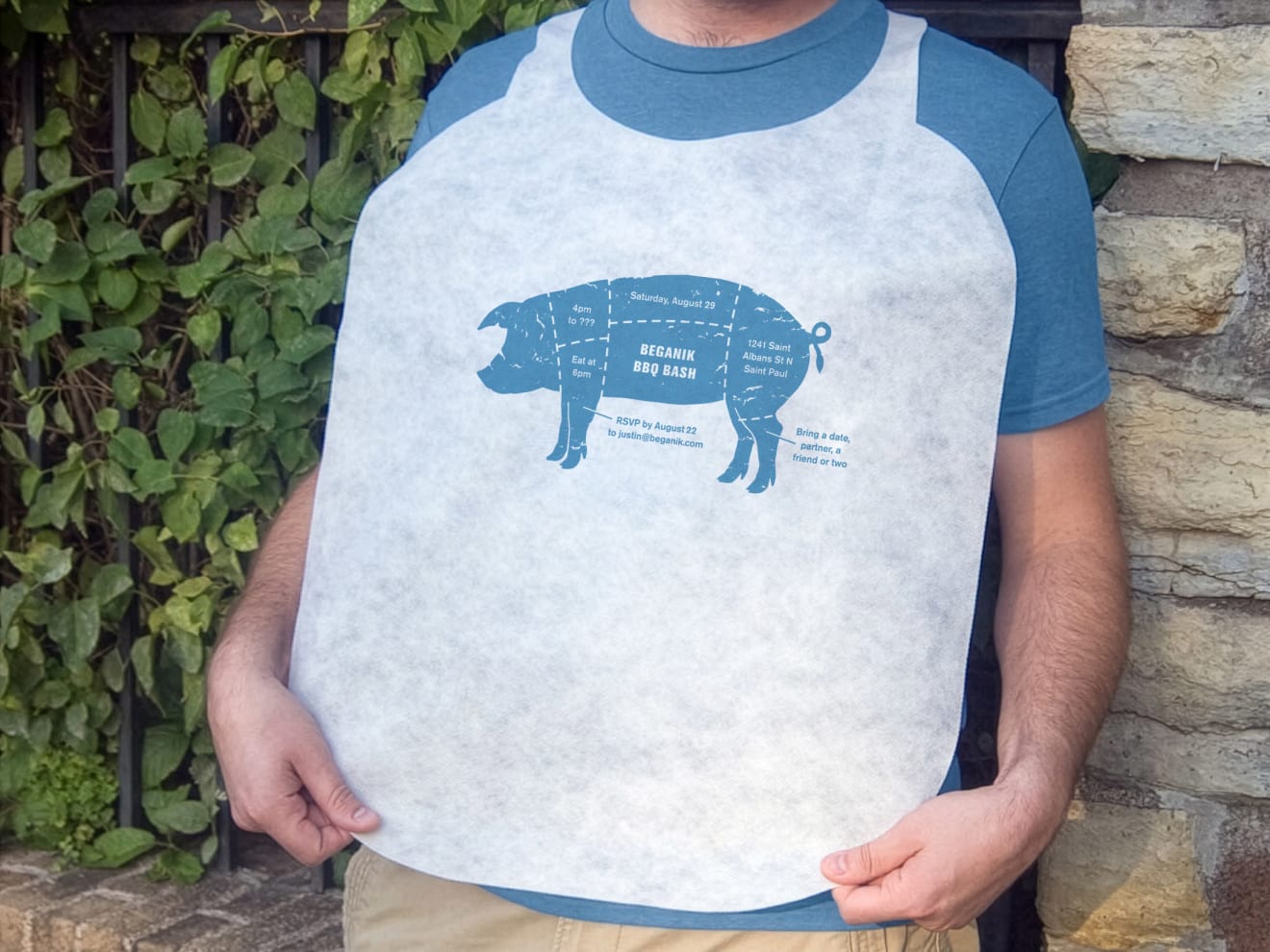 Beganik BBQ Bash Invitation, Rib Bib