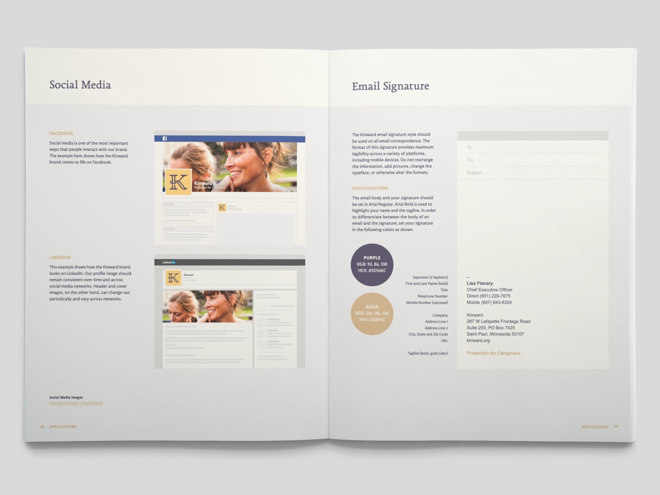 Kinward Brand Manual, Social Media and Email Signature