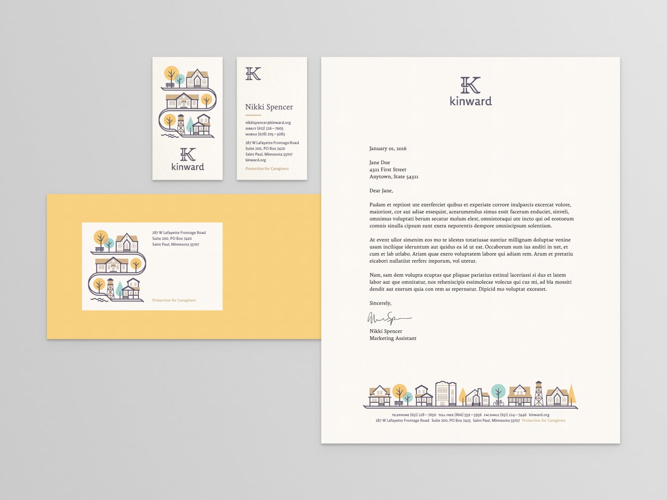 Kinward Business Cards, Letterhead and #10 Envelope