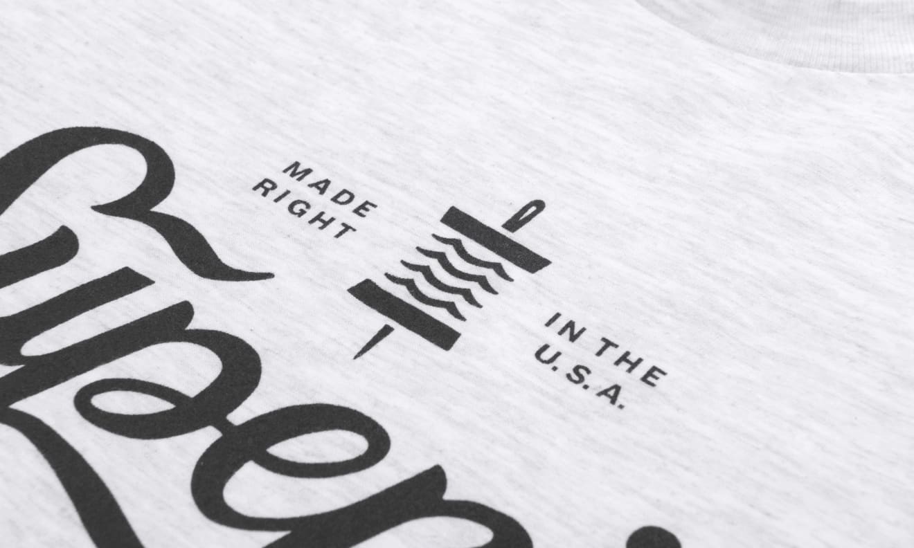 Superior Goods Hand-Lettered Script T-Shirt Detail