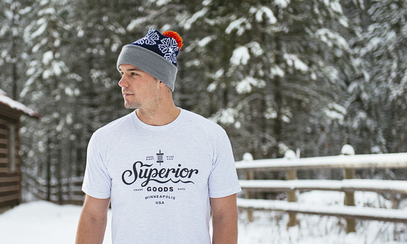 Superior Goods Hand-Lettered Script T-Shirt, Heather Gray
