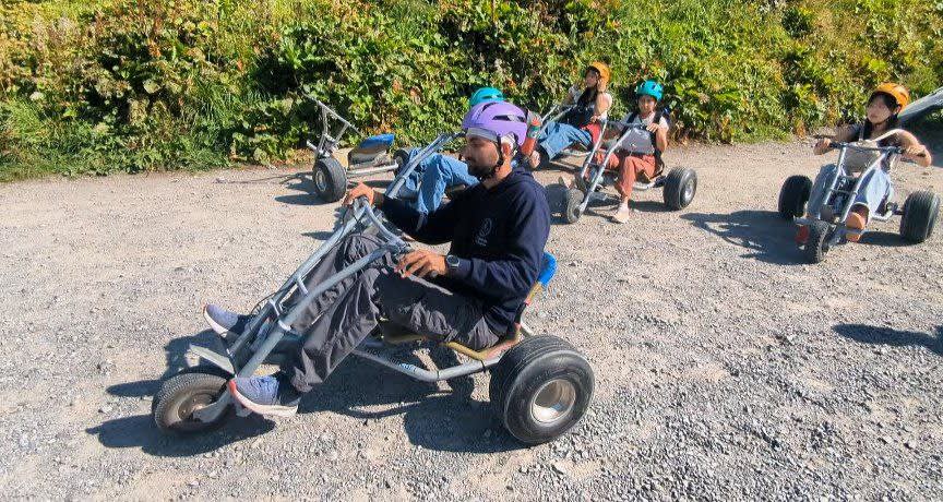 Yeswanth riding the TrotBike