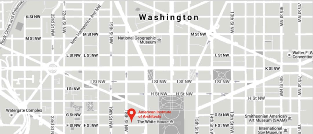 map of streets near AIA