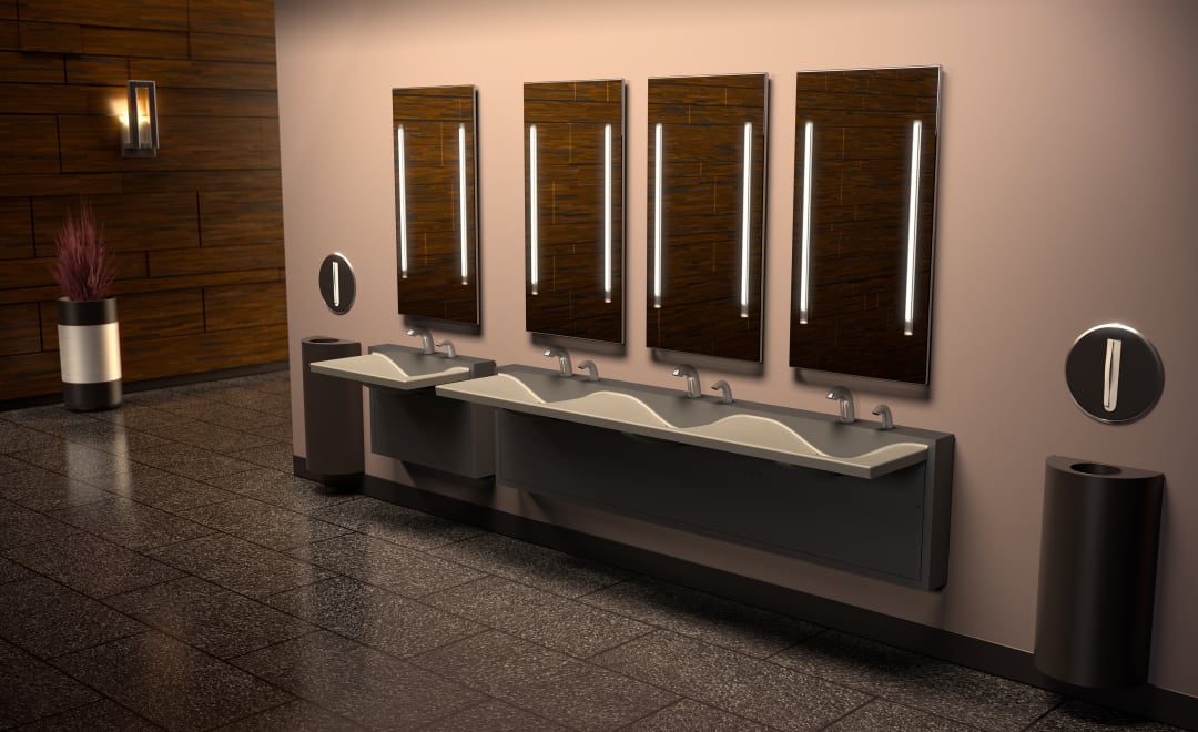 Designing Commercial Restrooms That Work For Everyone Aia - Commercial Bathroom Tile Design Designing Commercial Restrooms That Work For Everyone Aia - Commercial Bathroom Tile Design