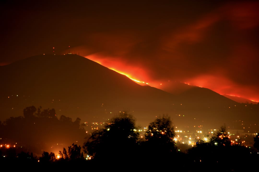 Mountain on fire