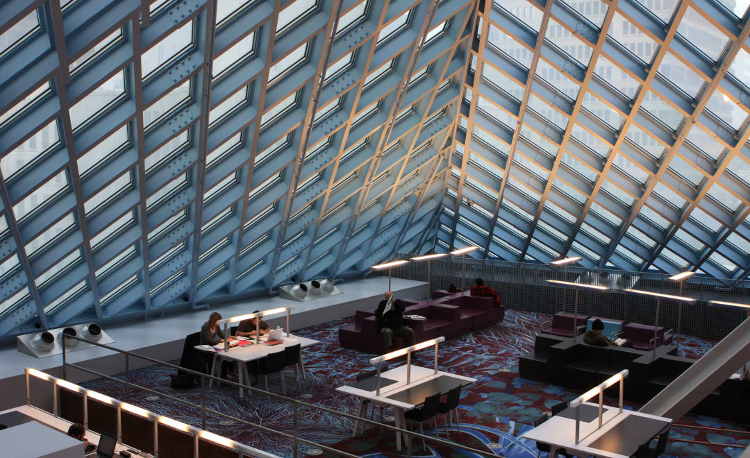 Study area at the Seattle Central Library