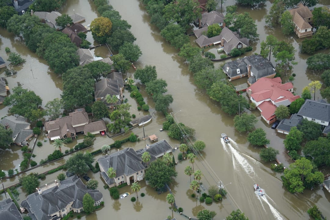 Aerial flood view