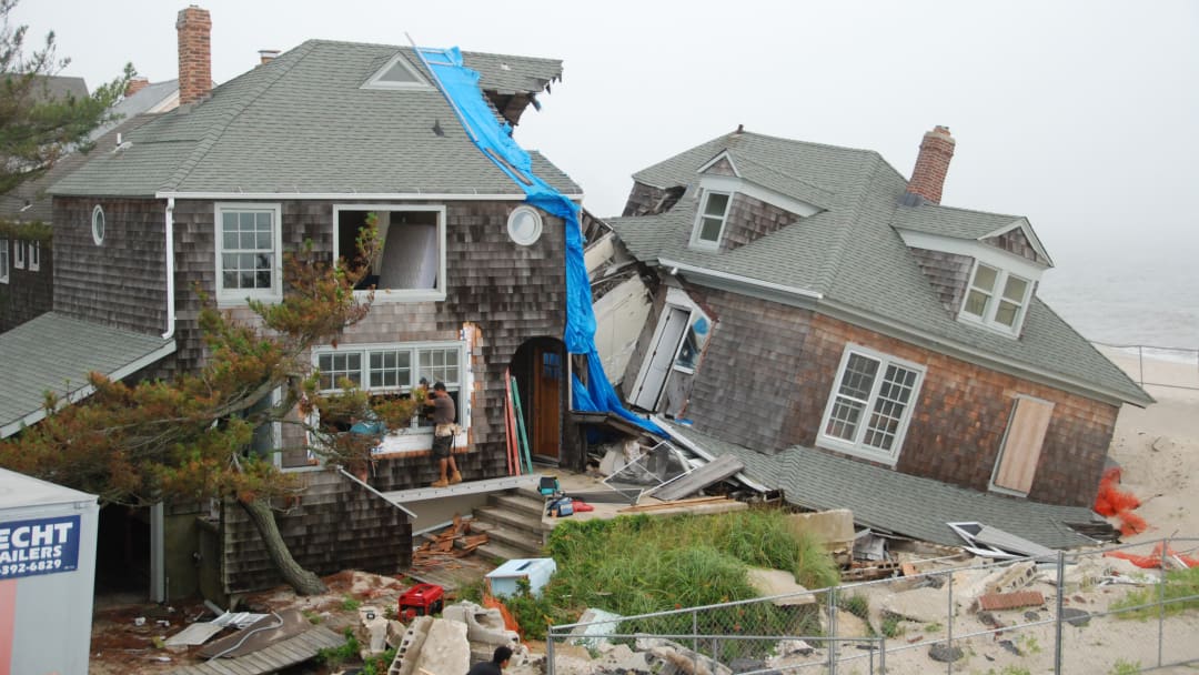 Scouring caused by Hurricane Sandy in 2012 leads to partial collapse
