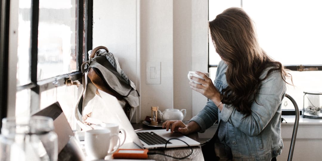 Woman multitasking