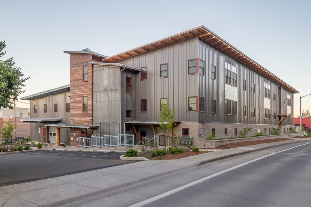 The Mahonia, a mixed-use building in Eugene, Oregon, designed by Arkin Tilt Architects.