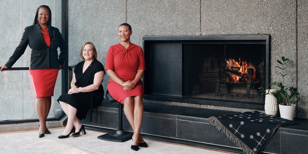 Lakisha Ann Woods, Emily Grandstaff-Rice, and Kimberly Nicole Dowdell at AIA headquarters in Washington, DC