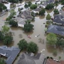 Flooded homes in Houston after Hurricane Harvey