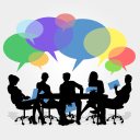 Conference Room Meeting Conversation Bubbles