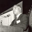 Whitney M. Young Jr addresses the crowd at the 1968 AIA national convention