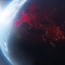 Earth from space with COVID-19 map
