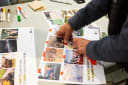Community members completing a worksheet outlining their vision for a local park.