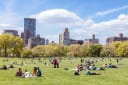 community space in park in a city
