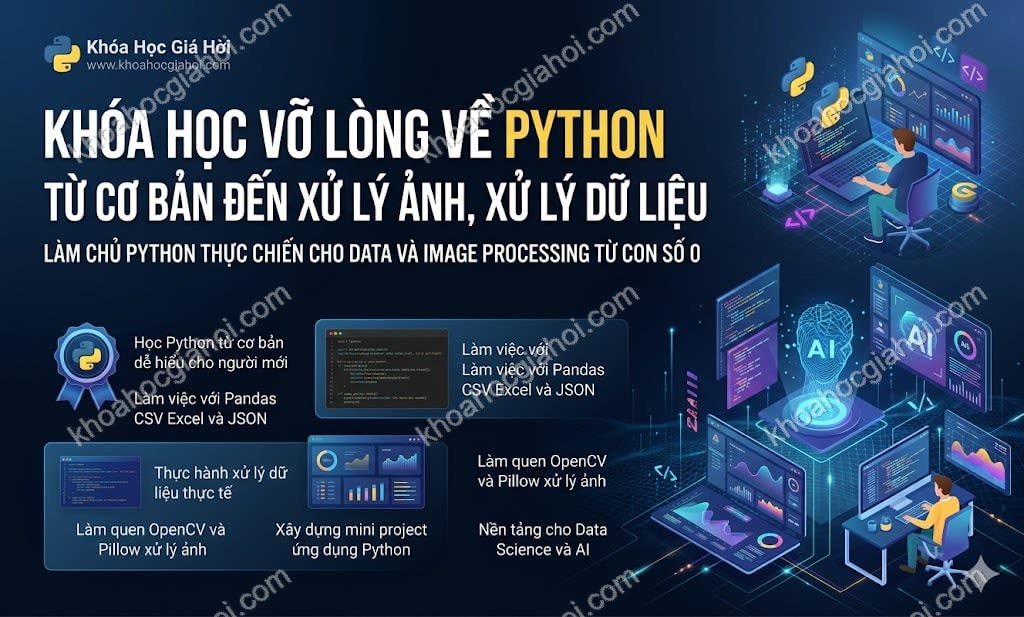 Khóa Học Vỡ Lòng Về Python - Từ Cơ Bản Đến Xử Lý Ảnh, Xử Lý Dữ Liệu