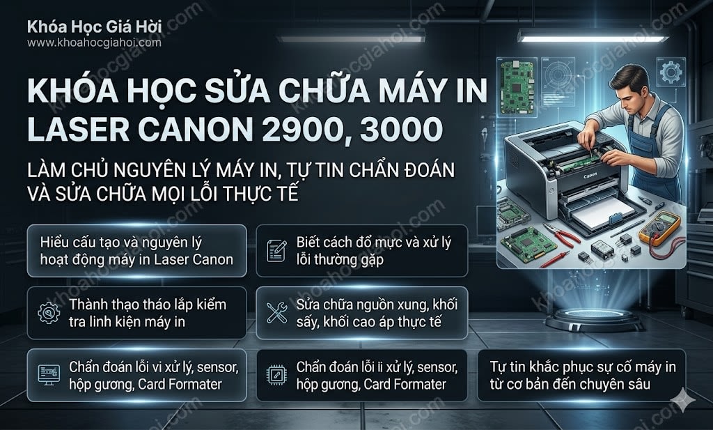 Khóa Học Sửa Chữa Máy In Laser Canon 2900, 3000