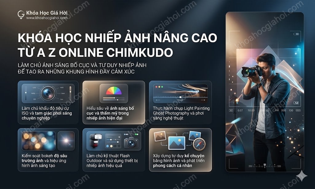 Khóa Học Nhiếp Ảnh Nâng Cao Từ A - Z Online Chimkudo