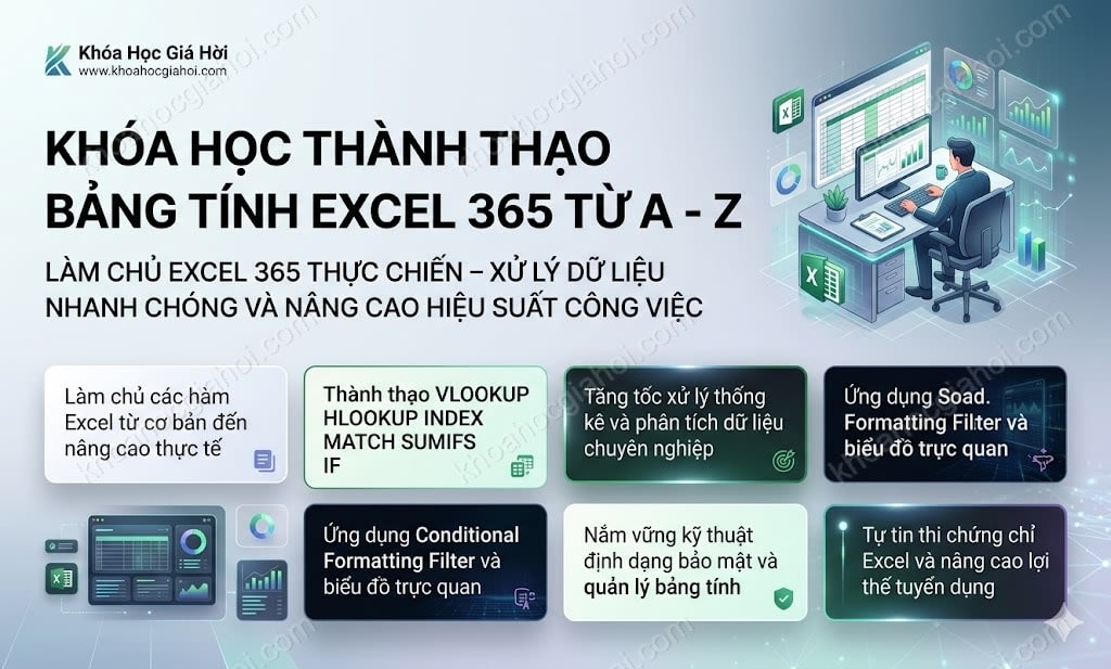 Khóa Học Thành Thạo Bảng Tính Excel 365 Từ A - Z