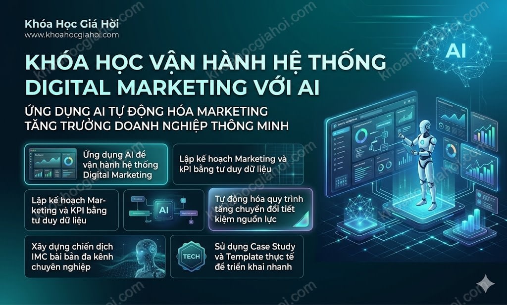 Khóa Học Vận Hành Hệ Thống Digital Marketing Với AI