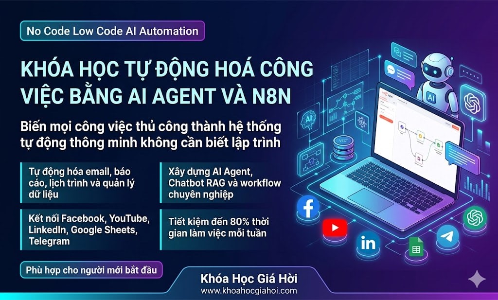 Khóa Học Tự Động Hoá Công Việc Bằng AI Agent Và N8N Khóa Học Tự Động Hoá Công Việc Bằng AI Agent Và N8N