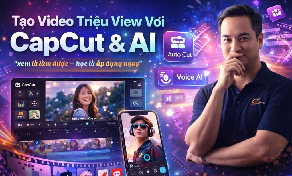 Share Khóa Học Tạo Video Triệu View Với Capcut & AI Mới Nhất