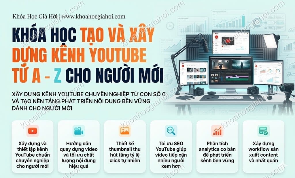 Khóa Học Tạo Và Xây Dựng Kênh Youtube Từ A - Z Cho Người Mới Khóa Học Tạo Và Xây Dựng Kênh Youtube Từ A - Z Cho Người Mới