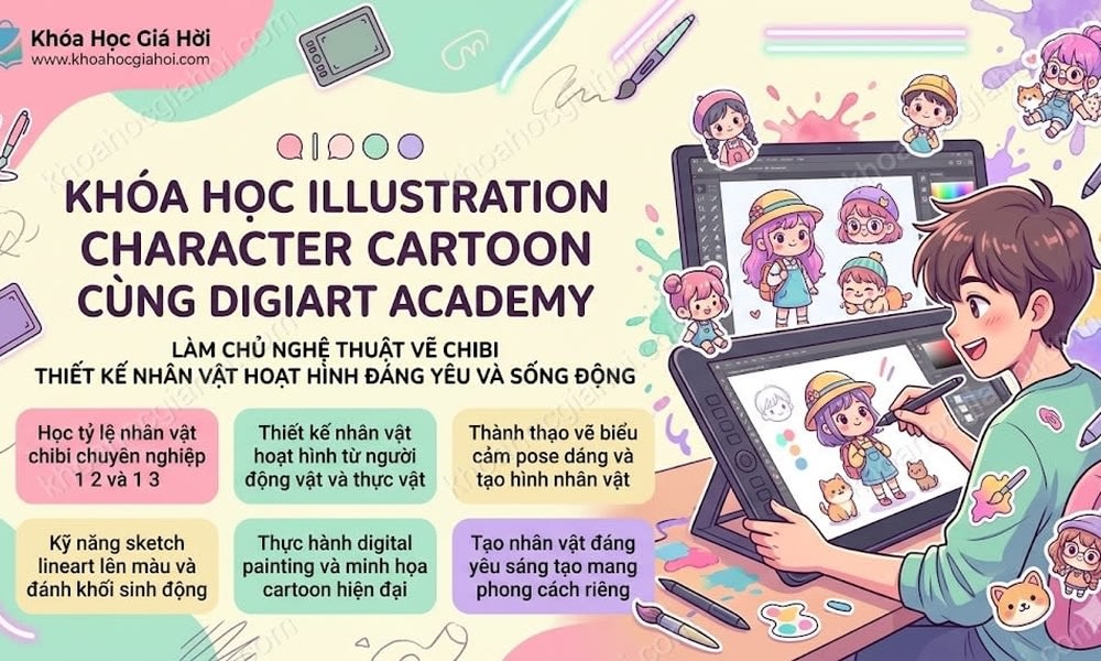 Khóa Học Illustration: Character Cartoon Cùng Digiart Academy