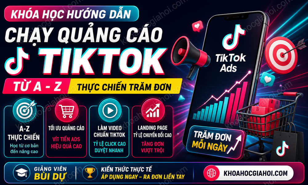 Khóa Học Hướng Dẫn Chạy Quảng Cáo Tiktok Từ A - Z Thực Chiến Trăm Đơn