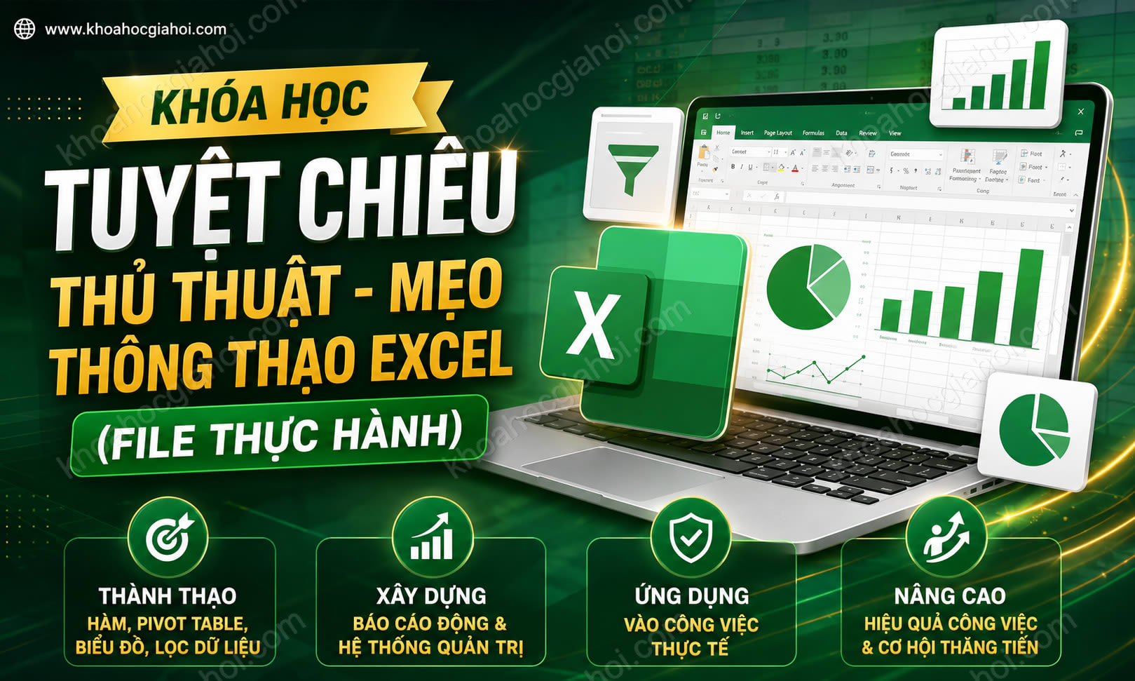 Khóa Học Tuyệt Chiêu - Thủ Thuật - Mẹo Thông Thạo Excel (file Thực Hành)
