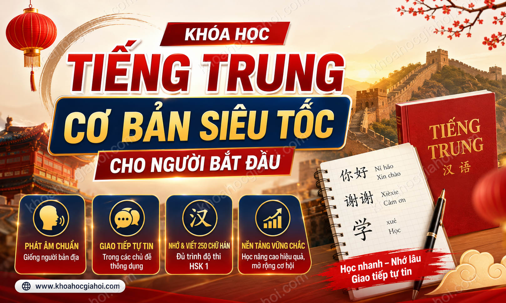 Khóa Học Tiếng Trung Cơ Bản Siêu Tốc Cho Người Bắt Đầu