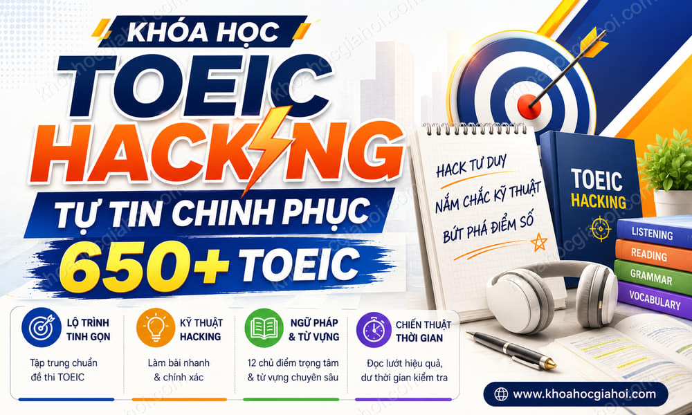Khóa Học Toeic Hacking – Tự Tin Chinh Phục 650+ Toeic