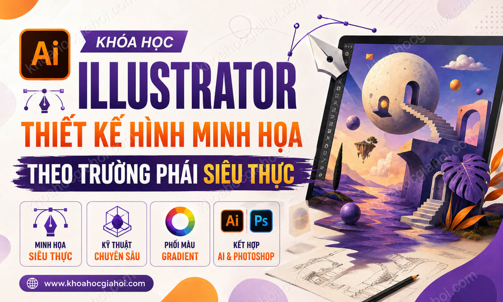 Khóa Học Illustrator – Thiết Kế Hình Minh Họa Theo Trường Phái Siêu Thực