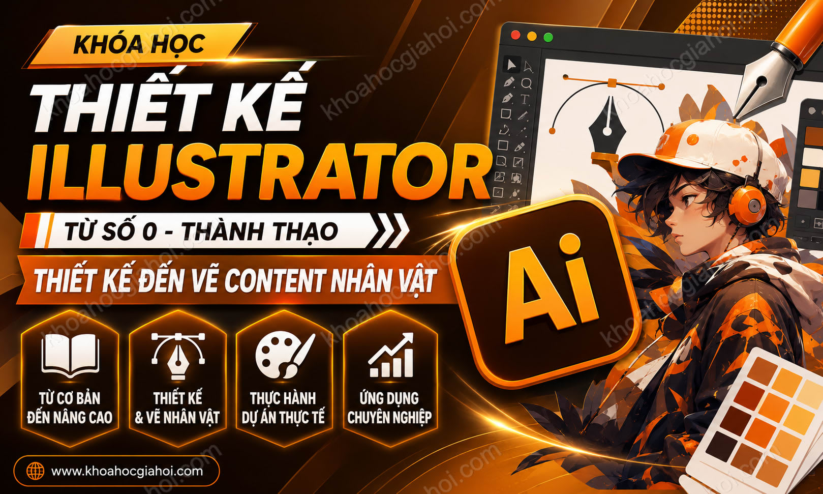 Khóa Học Thiết Kế Illustrator Từ Số 0 - Thành Thạo Thiết Kế Đến Vẽ Content Nhân Vật