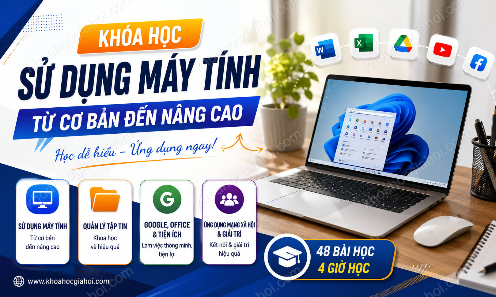 Khóa Học Hướng Dẫn Sử Dụng Máy Tính Từ Cơ Bản Đến Nâng Cao