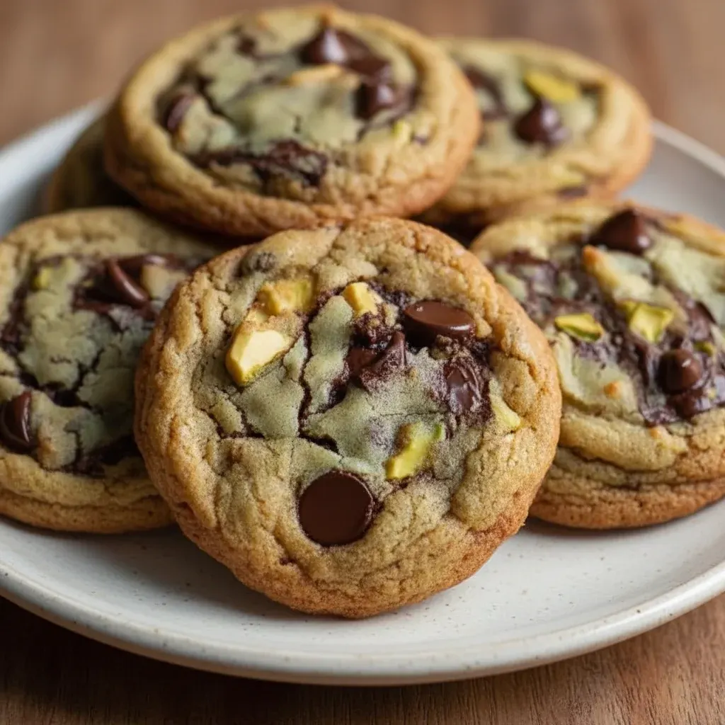 Pistachio Cream Chocolate Chip Cookies