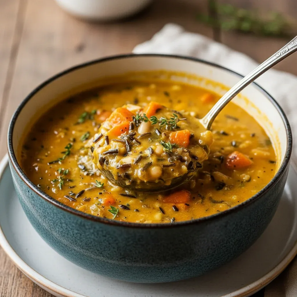 Vegan Pumpkin Wild Rice Soup