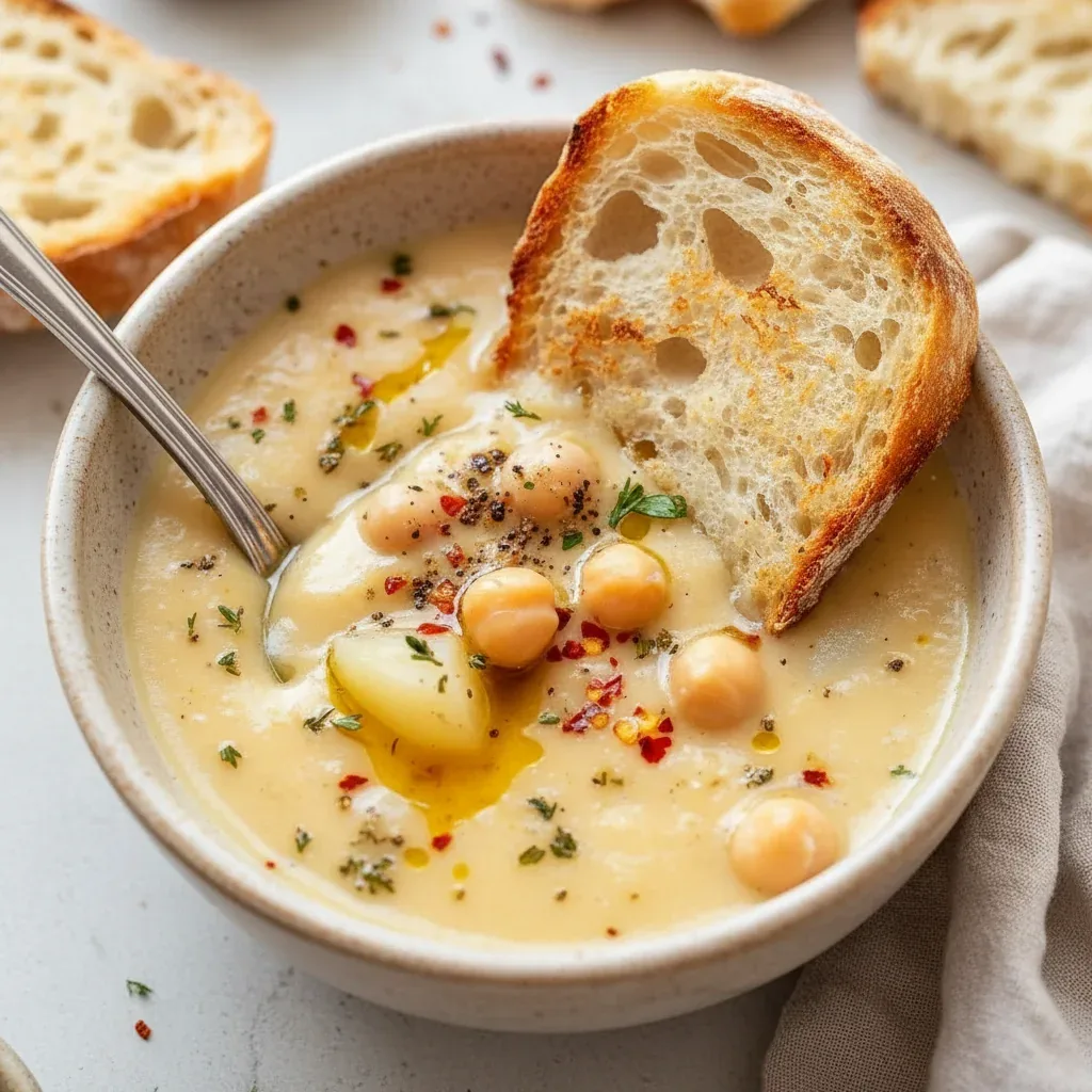 Creamy Garlic Chickpea Soup
