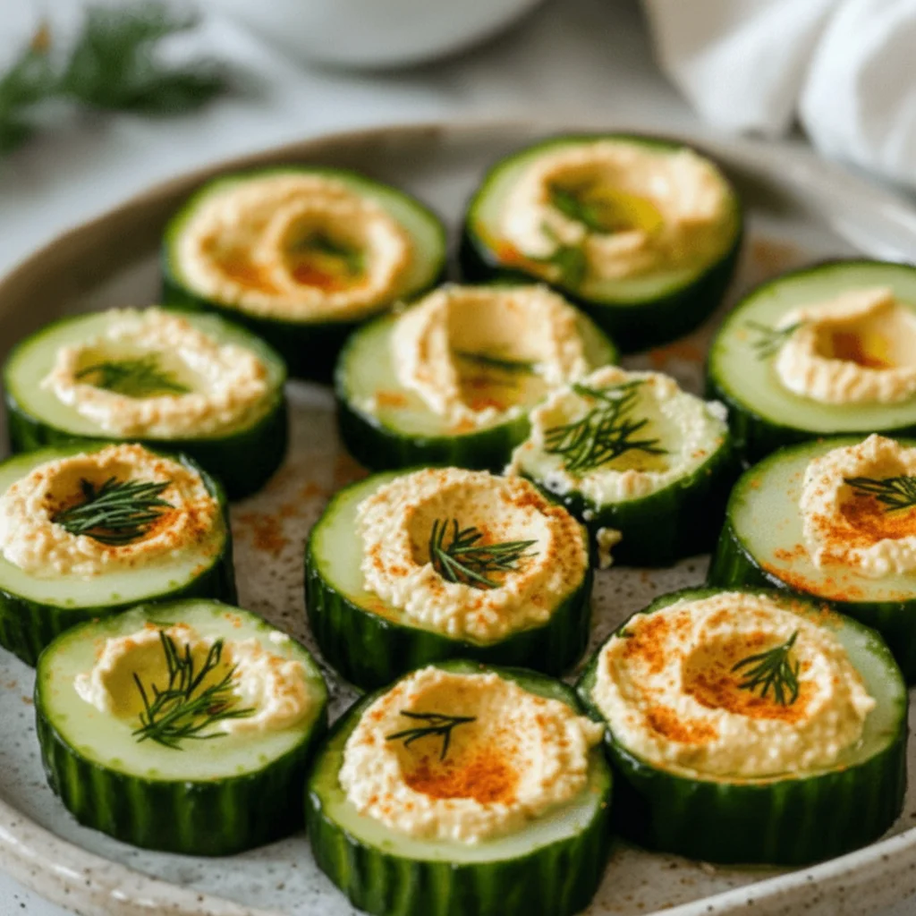 Cucumber And Hummus Bites Recipe