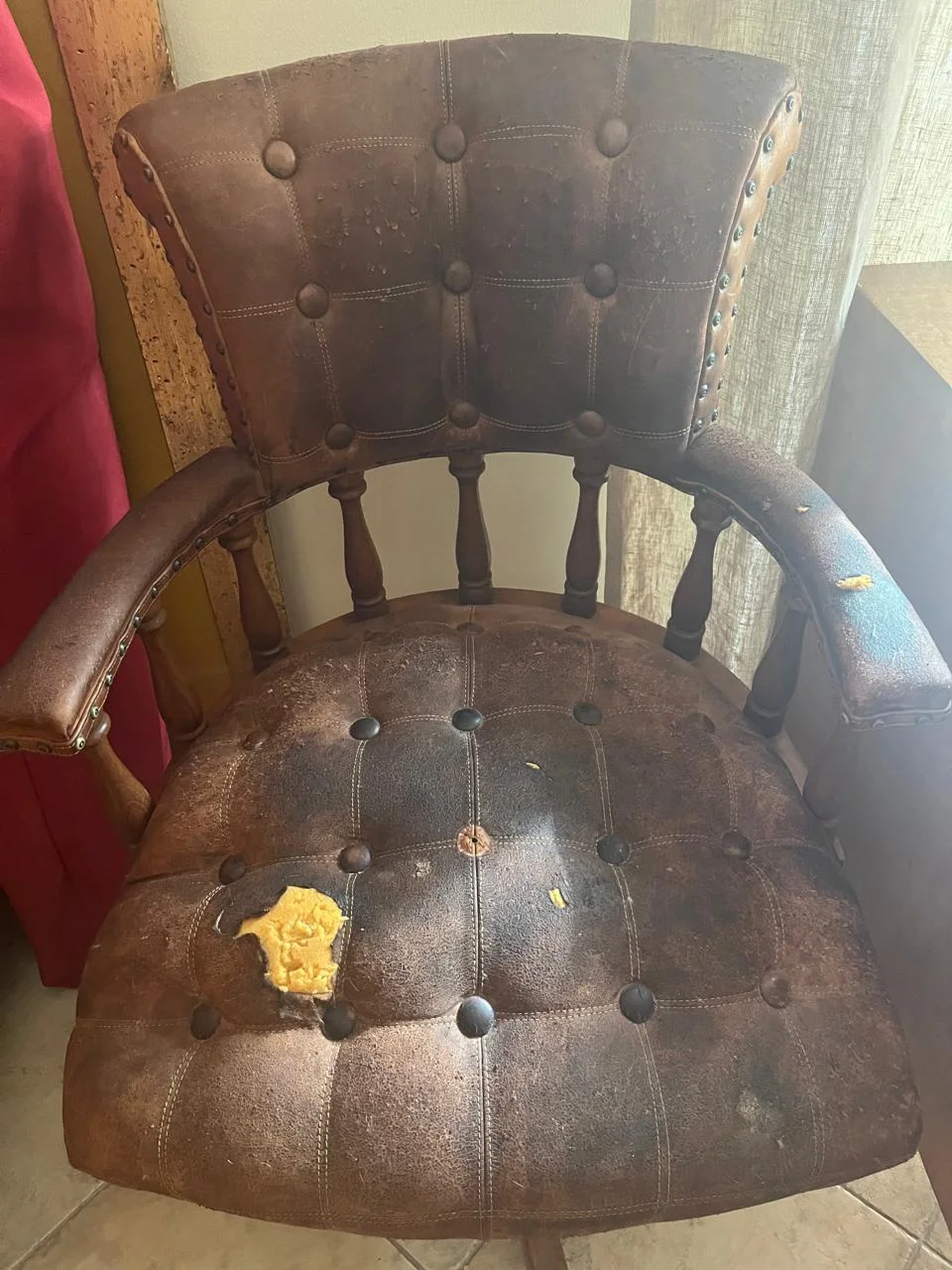 Chair Full Reupholstery & Foam Repair Before