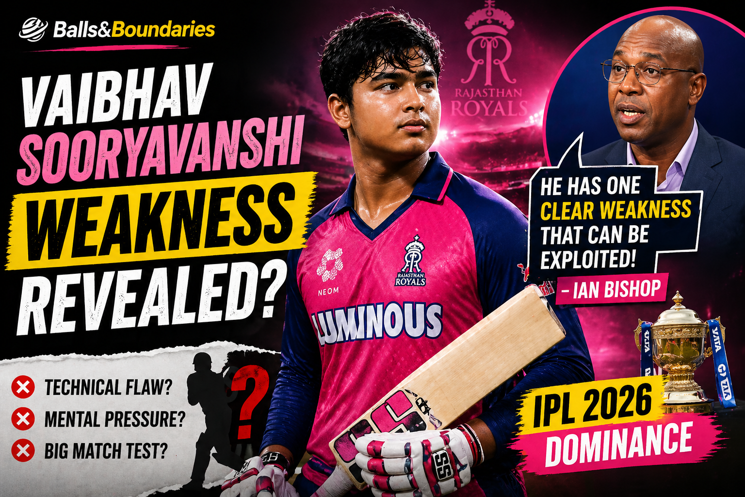 Vaibhav Sooryavanshi Weakness Explained: Ian Bishop Breaks Silence on IPL 2026 Star’s Only Flaw