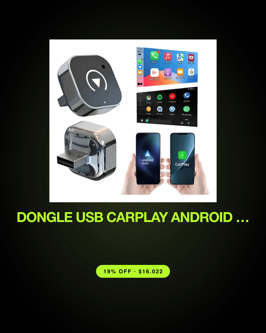 Dongle Usb Carplay Android Auto Inalámbrico 2 En 1 Wifi 2.4/5g Bluetooth 5.0 800+ Modelos Ota — oferta en Chile