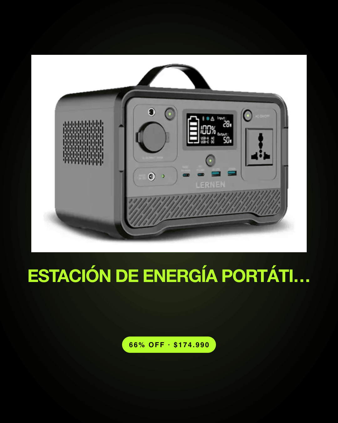 Estación De Energía Portátil Lernen 350w Generador Eléctrico — oferta en Chile
