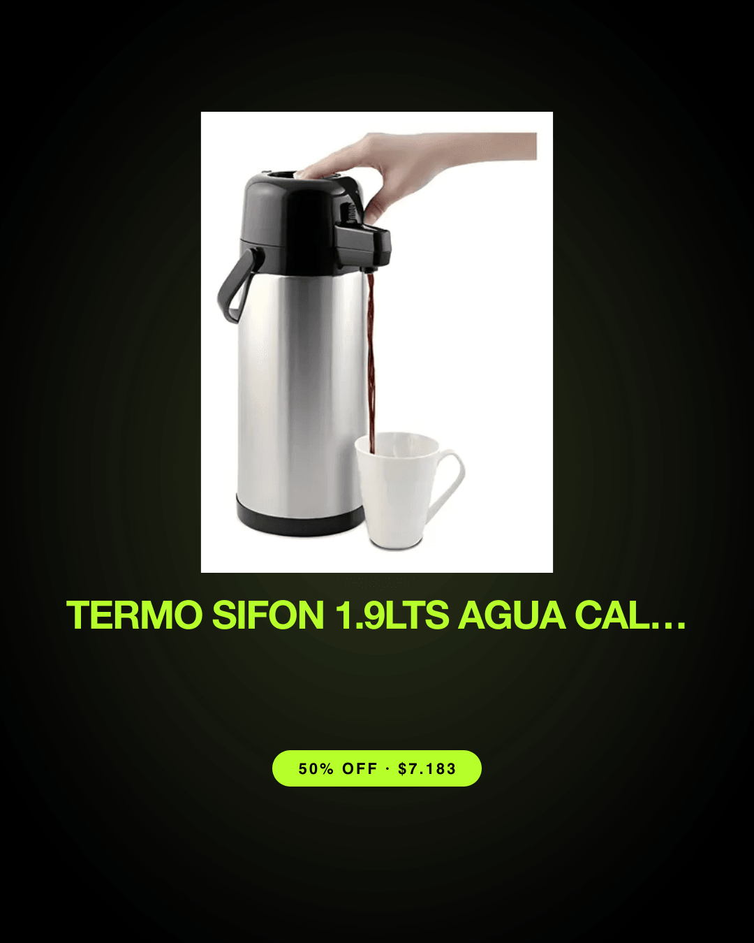 Termo Sifon 1.9lts Agua Caliente 12h Frío 24h Acero Vidrio — oferta en Chile