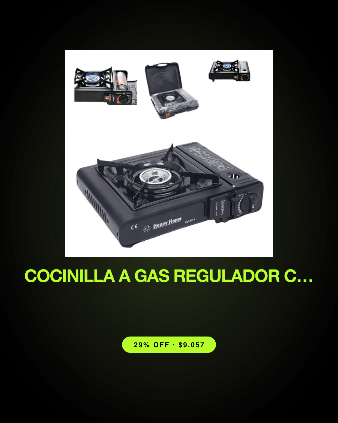 Cocinilla A Gas Regulador Camping Cocina Portátil Con Maleta — oferta en Chile