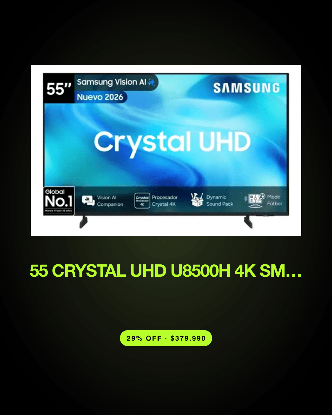 55 Crystal Uhd U8500h 4k Smart Tv (2026) — oferta en Chile