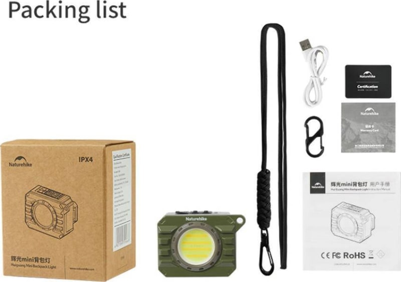 Ліхтар з кліпсою Naturehike CNK2450ZM014, 500 лм, Оливковий – фото 2